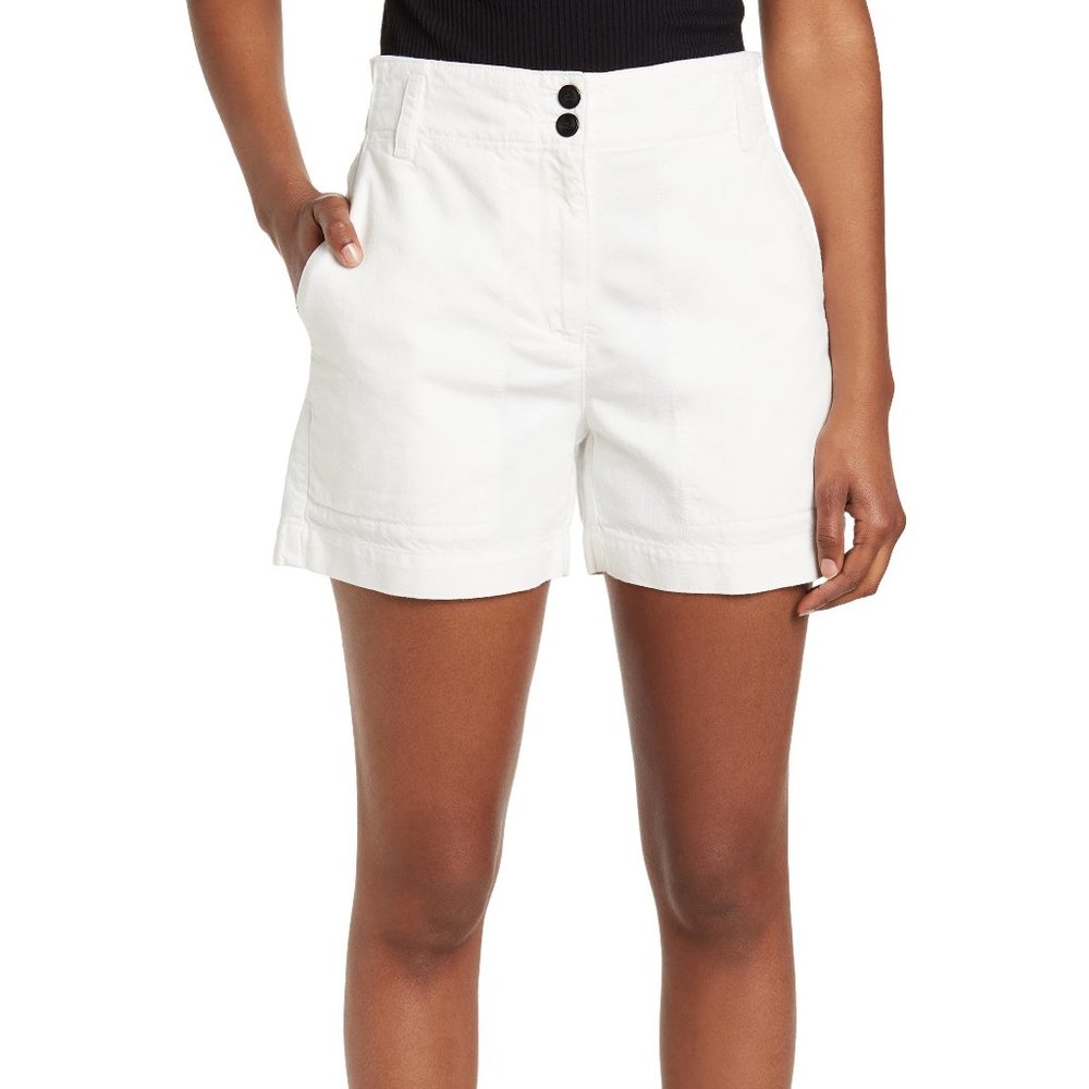NWT Proenza Schouler White Label  The Cotton Chambray Shorts in off-white